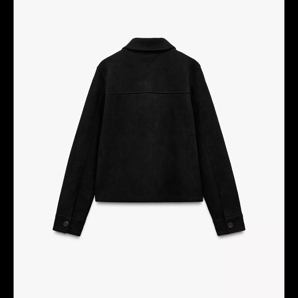 ZARA NWT Faux Suede Black Utility Jacket for Women - Picture 3 of 4